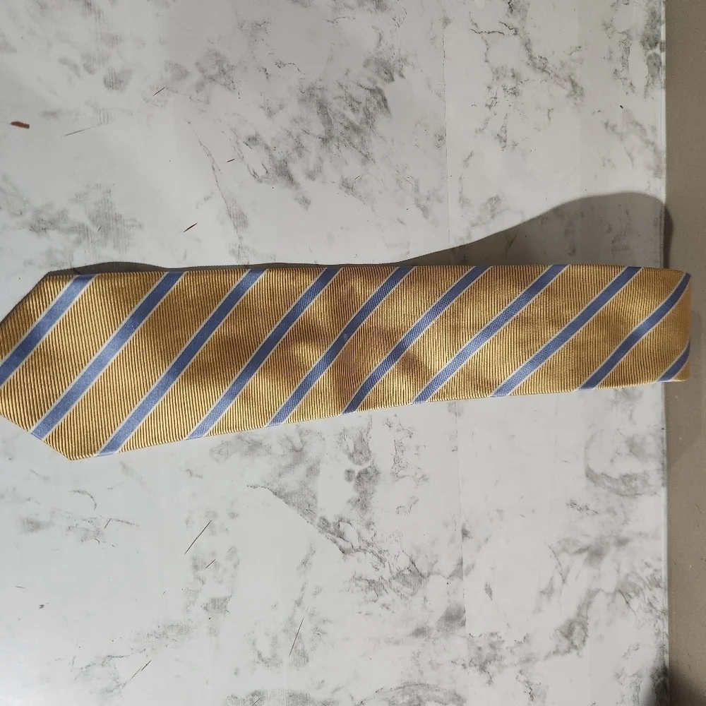 Vintage Brooks Brothers Tie Gold Blue